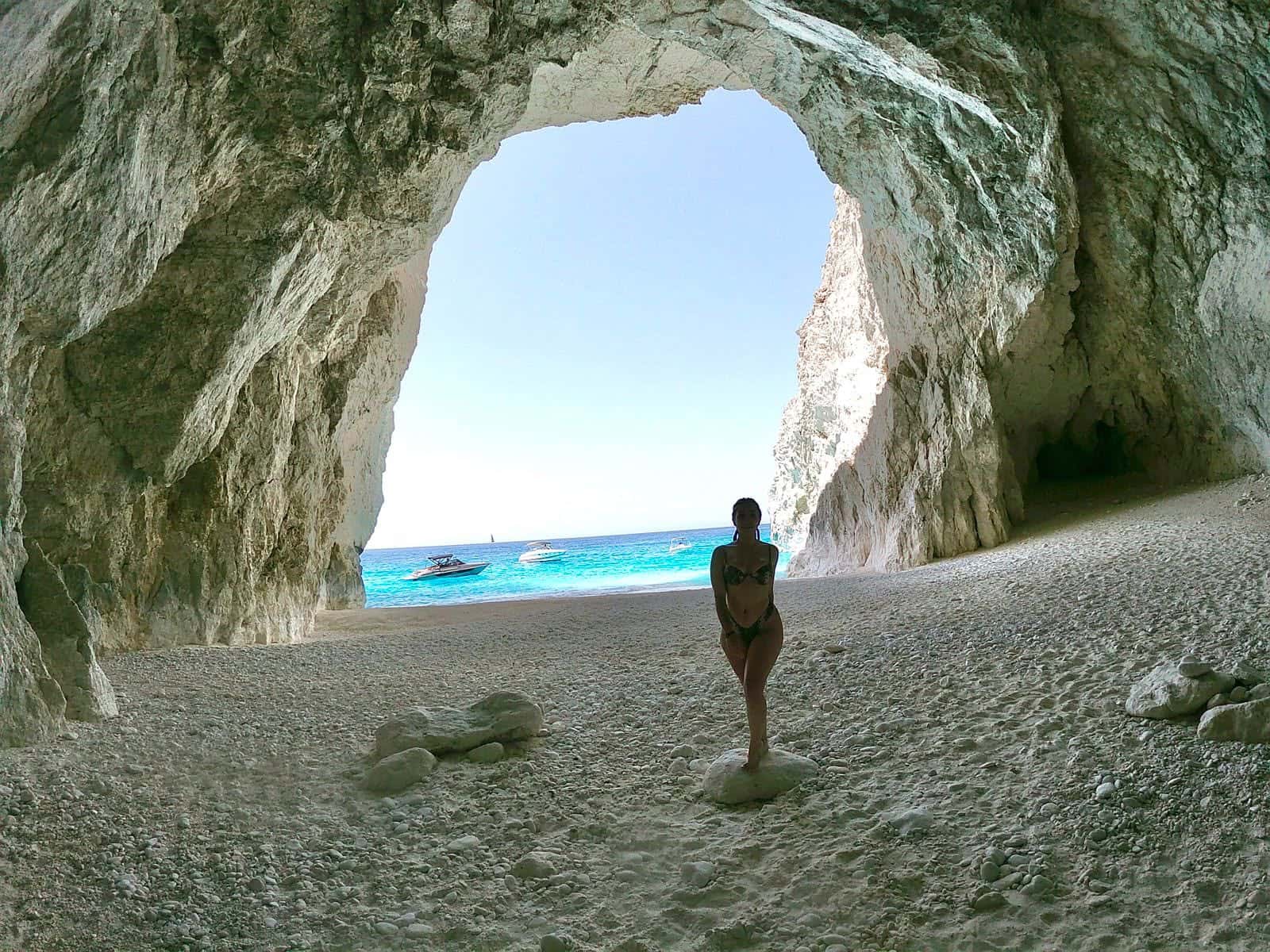 Private boat in a Zakynthos cove