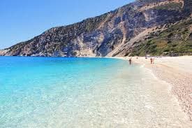 Myrtos beach and clear water on the Kefalonia cruise