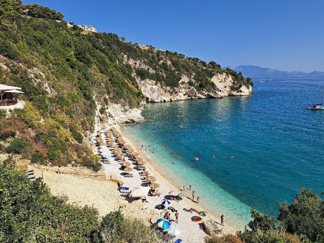 Pelagaki beach cove with clear blue water